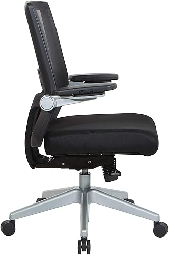 Miniatura 62 de Space Seating 867 Series - Silla de administrador ajustable con respaldo de malla transpirable, soporte lumbar y brazos abatibles acolchados,