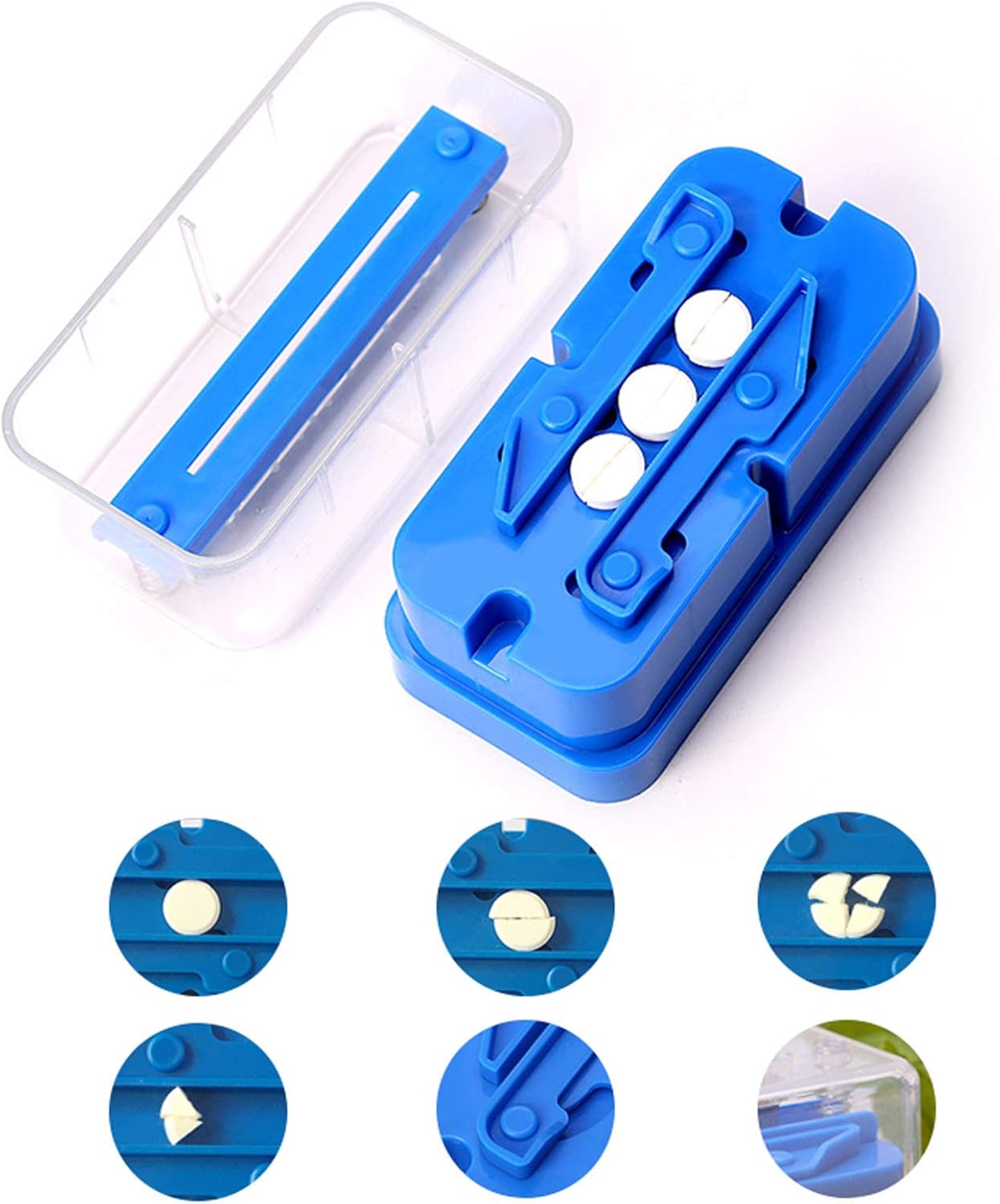 Pill Cutter Medicine Box Pill Cutting Splitter Drugs Tablet Cutter Divider Storage Case Pill Box