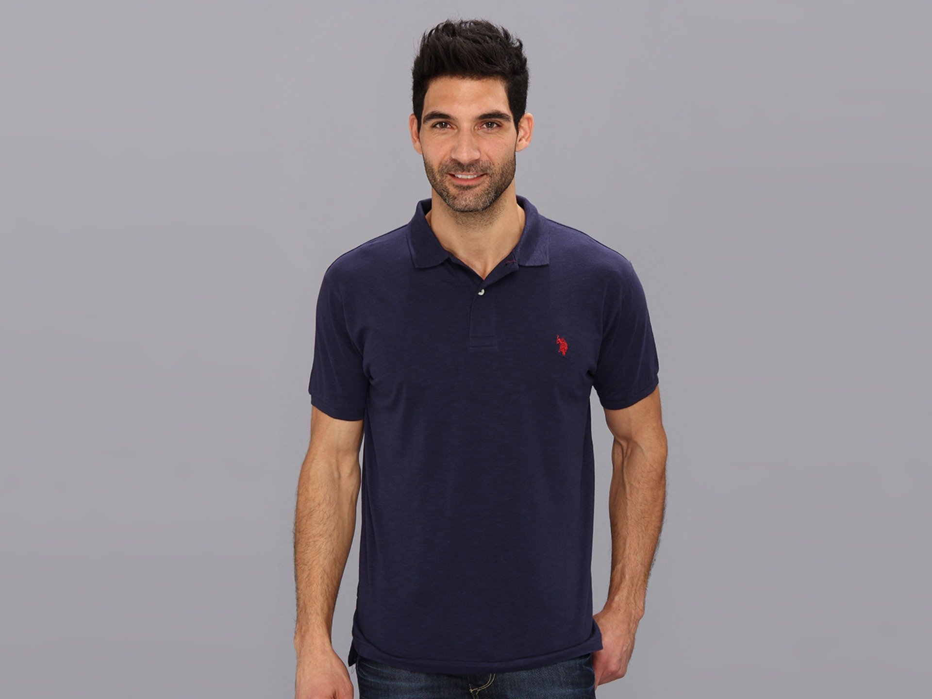 U.S. Polo Assn. Men's Slim-Fit Cotton Slub Polo Shirt