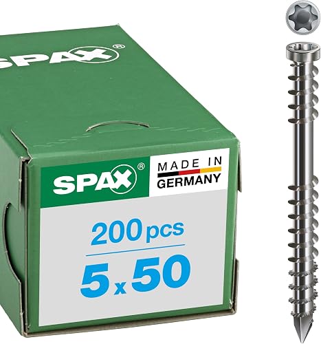 SPAX vis terrasse inox A2 5x50 mm Torx T25 (boîte de 250)