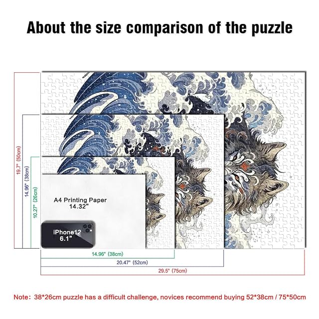 Foto 5 de 6 de La Gran Ola del Lobo en Japón Puzzle de 1000 Piezas para Adultos Juegos Divertidos para la Familia con Piezas…