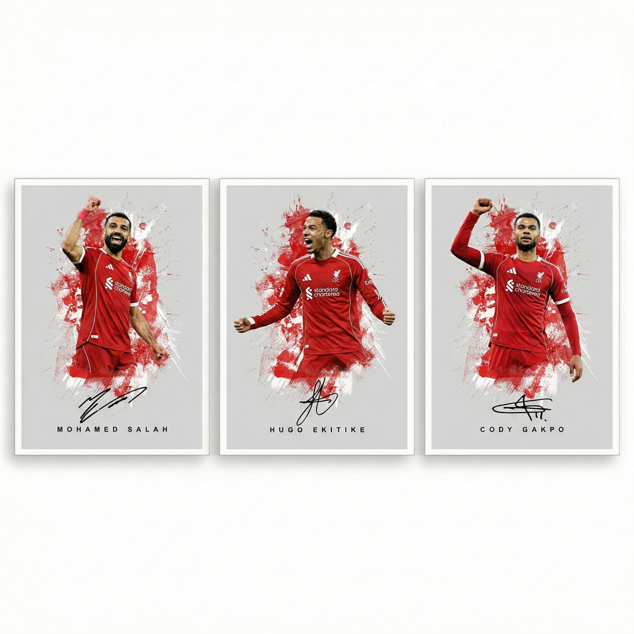 Mohamed Salah Liverpool Signed Photo Poster A4/A3 Print Picture Display Framed Autograph Memorabilia for Football Fans Gift Egypt ((Grey A4 Unframed) Salah Ekitike Gakpo)