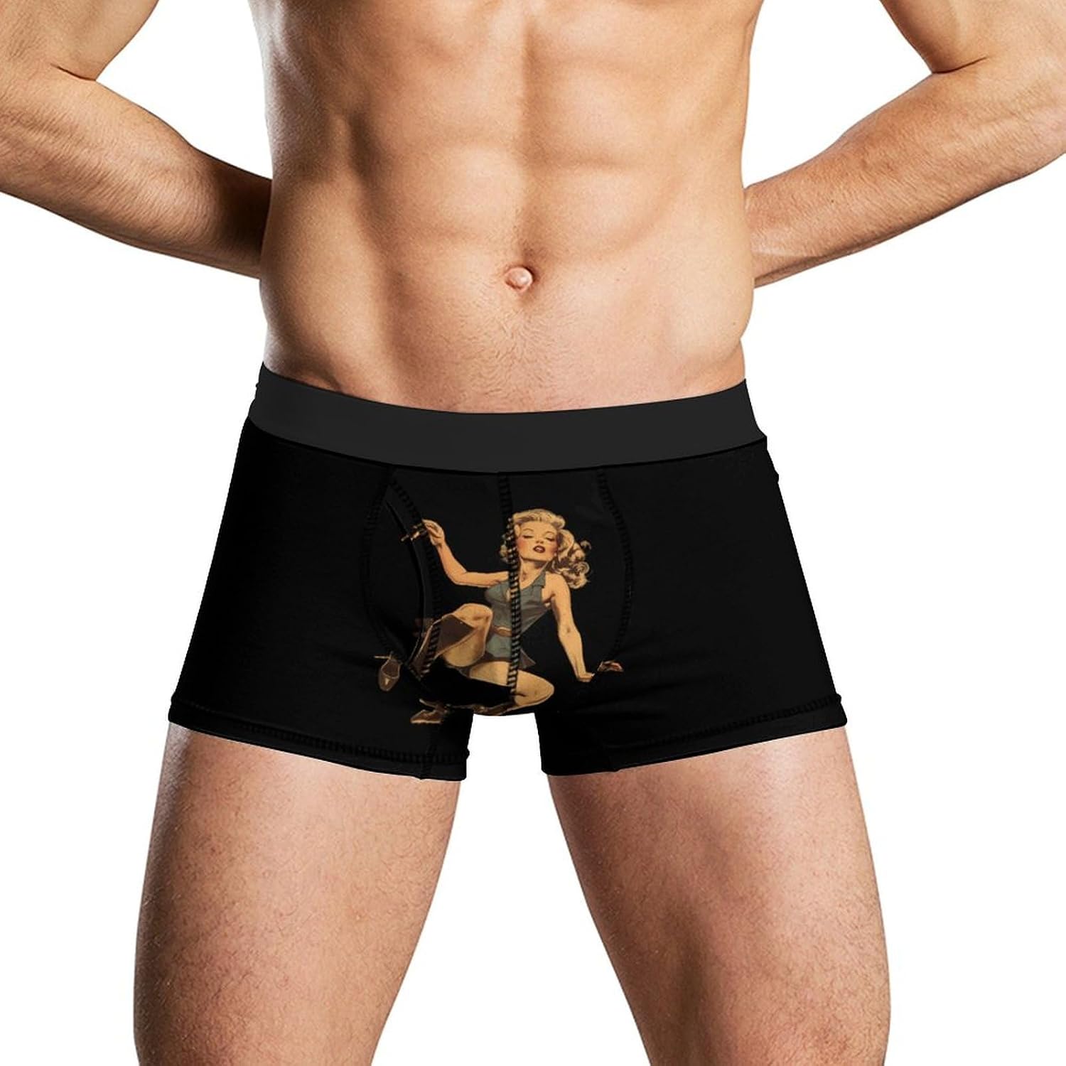 Sexy Pin Up-Girls Novelty Men's Trunks Soft Breathable Underwear Patterned Stretch Briefs