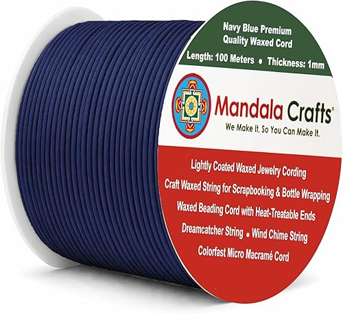 Miniatura 149 de Cuerda Mandala Crafts 0.03 pulgadas 109 yardas para hacer joyería, artesanía, macramé, cuerda de algodón encerado