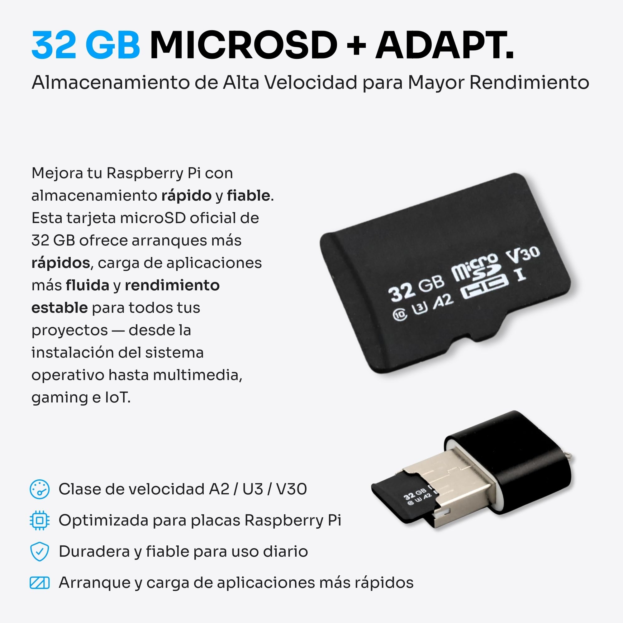 Starter Kit para Raspberry Pi 5 2 GB - Edición Servidor | Tarjeta MicroSD 32 GB | Fuente de Alimentación 27 W | Active Cooler | Bumper de Silicona