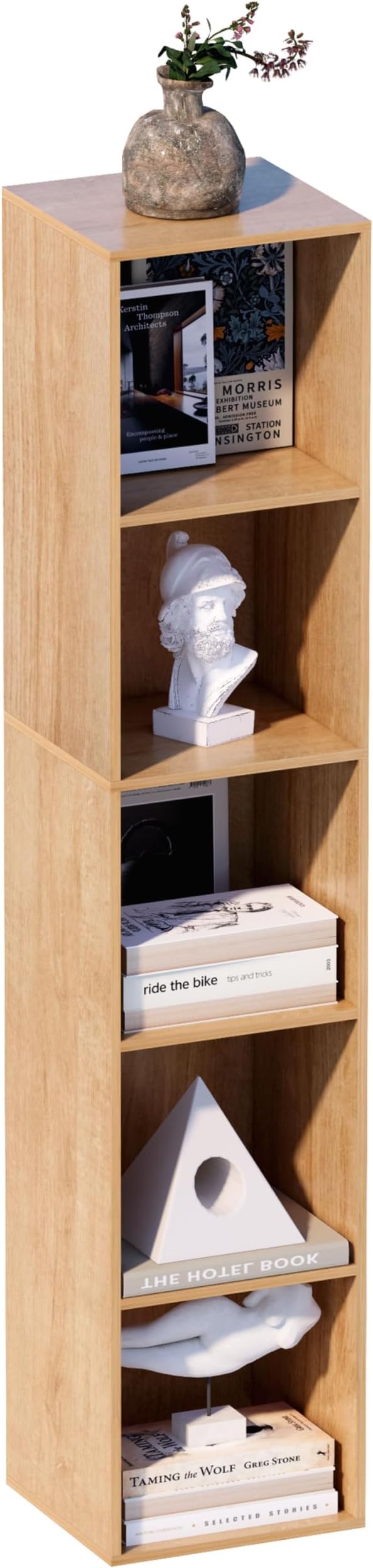 Book shelf, 5 Cube Storage Organizer,Storage Shelves Bookcase,Suitable for study rooms and living rooms(Oak)