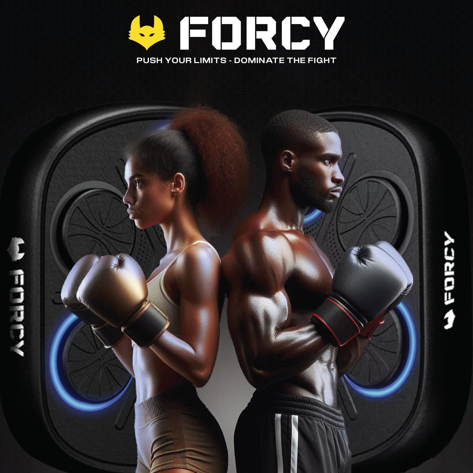 FORCY Machine de Boxe Musicale, Super Mural Professionnel LED Bluetooth Intelligente Boîte à Musique Électronique avec Gants Appareil d'entraînement pour Enfant et Adulte pour la Maison et la Gym