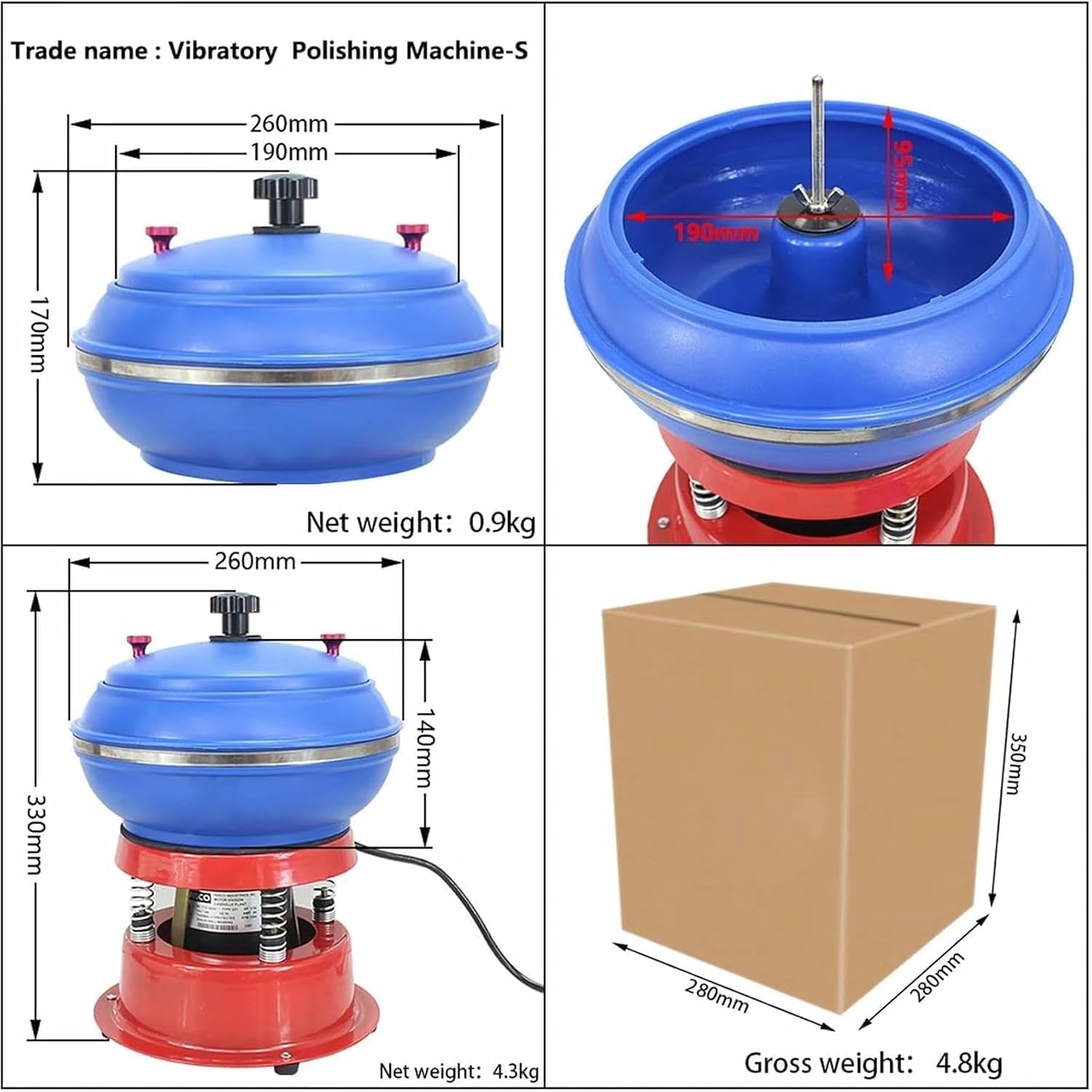 Electric Vibrating Tumbler Polisher, Rock Polisher, Sleeve Polisher, For Grinding And Polishing Workpiece Surfaces, Jewelry Accessories, Metal Parts, Auto Parts