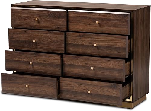 Miniatura 2 de Baxton Studio Córmac - Cómoda de nogal y oro