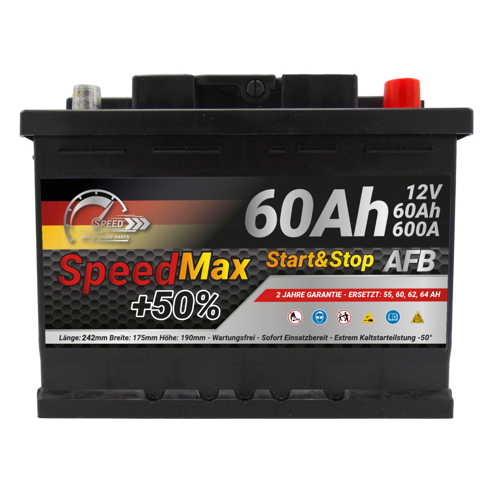 SMC bateria Auto 60Ah AFB Speed Max 600A 12V L2 Start&Stop 242x175x190 mm EFB