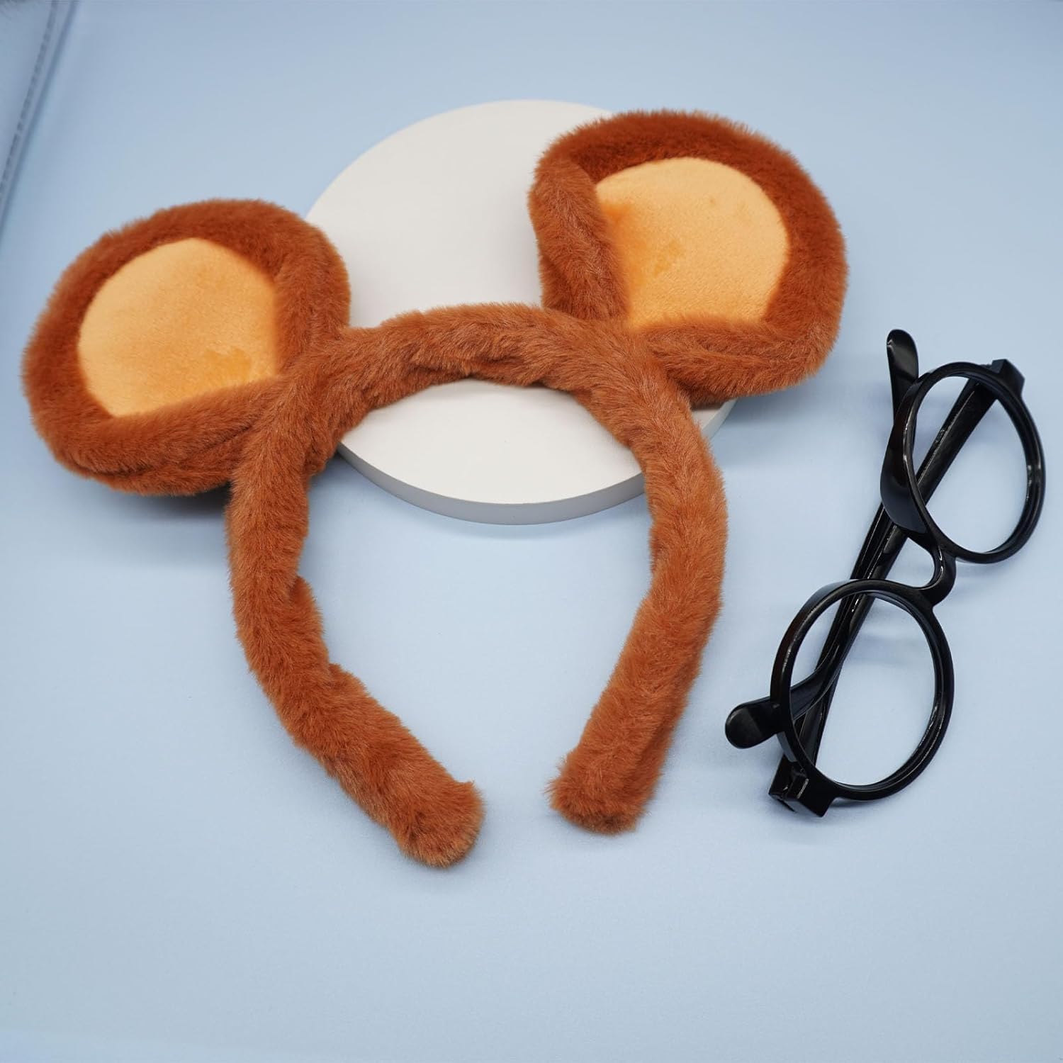 FUEAWIM Chipmunk Ears Headband and Glasses Frame Chipmunk Costume Accessories Halloween Cosplay Party Supplies - Image 2