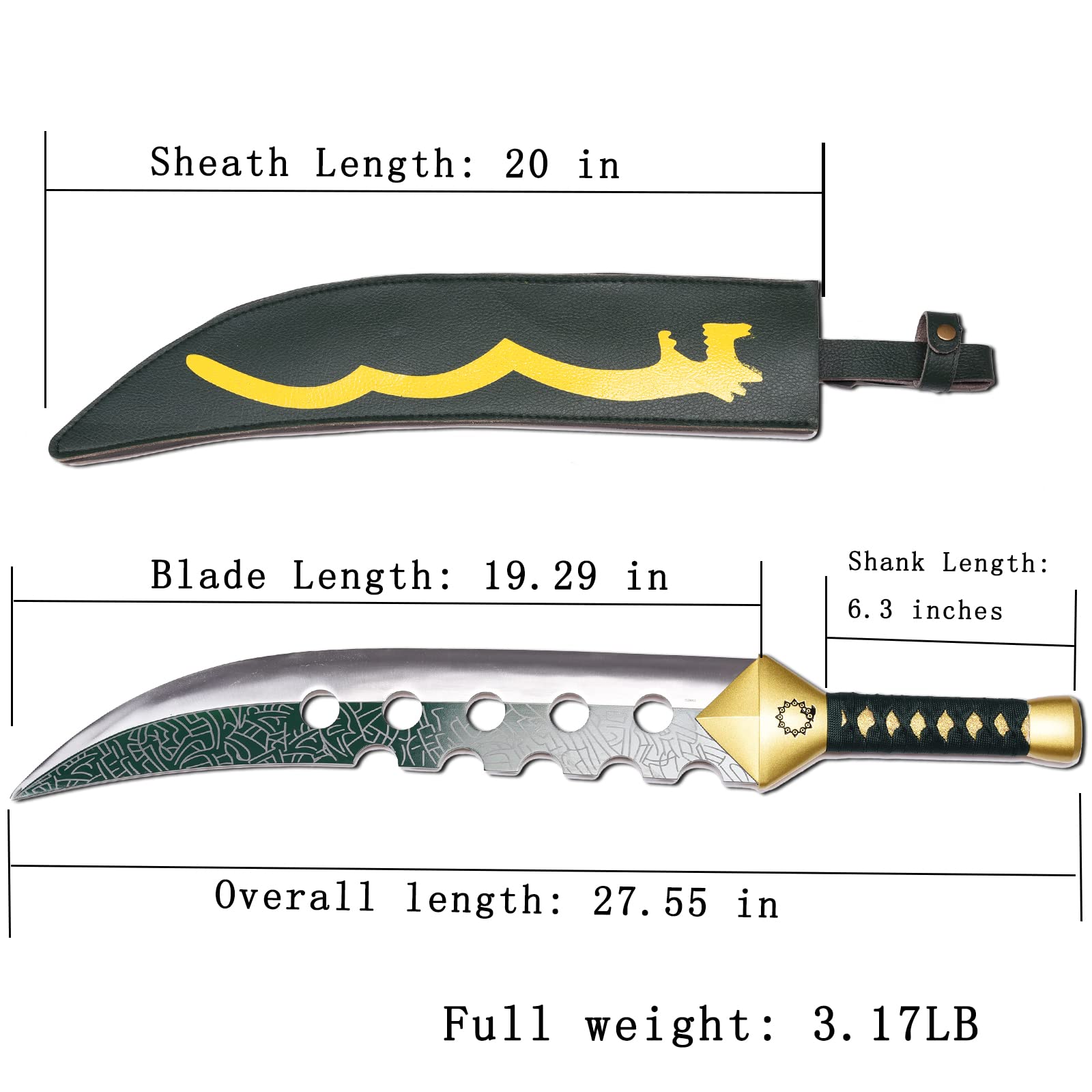 Anime Cosplay Sword,Medieval Depot Seven Deadly Sins Meliodas Lostvayne Demon Sword?Metal Making Weapon Toys.29in