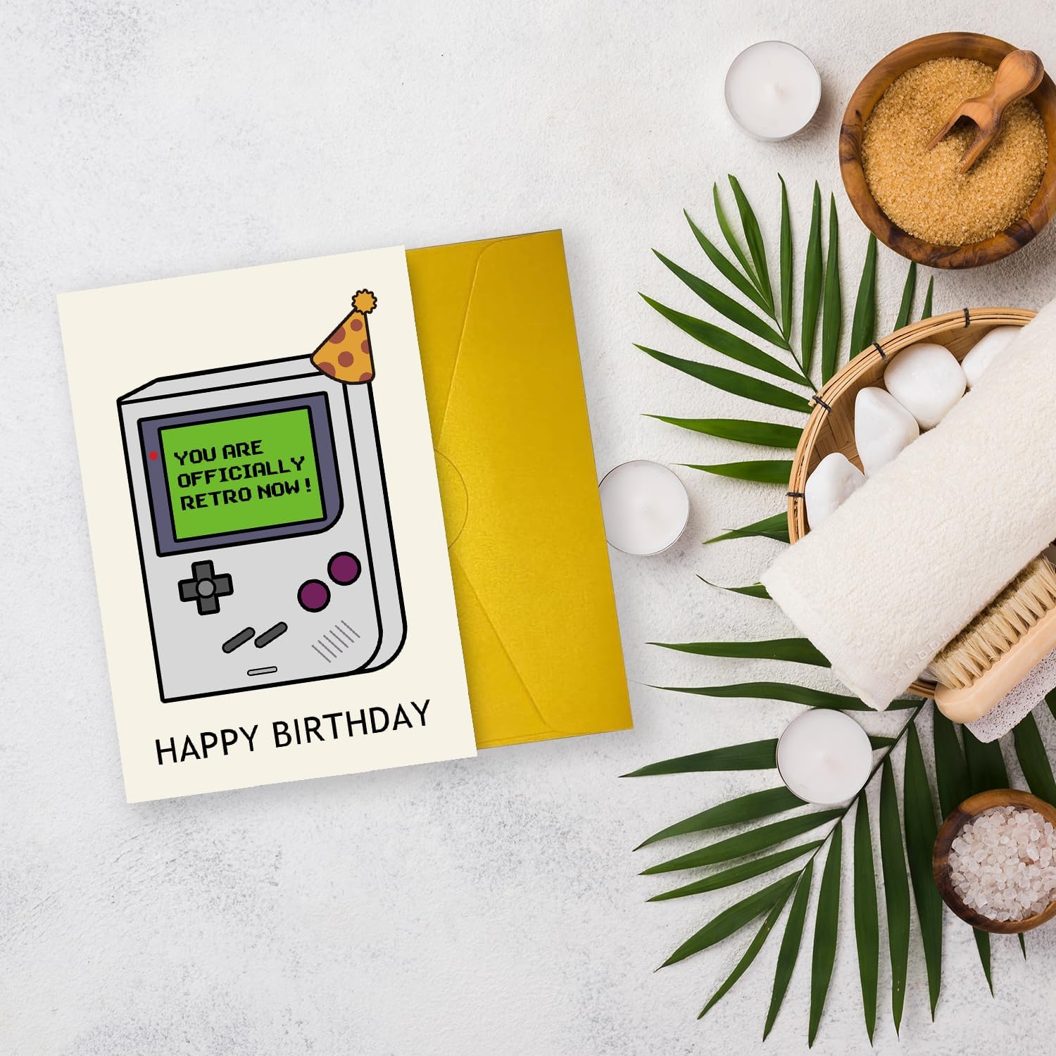 RUALOVE Officially Retro Birthday Card, Funny Retro Postcard for Gamers, Funny Birthday Card Gift For Husband Wife Dad Mom, 30th 40th 50th Birthday Card Him Her, Gameboy Birthday Card image 4
