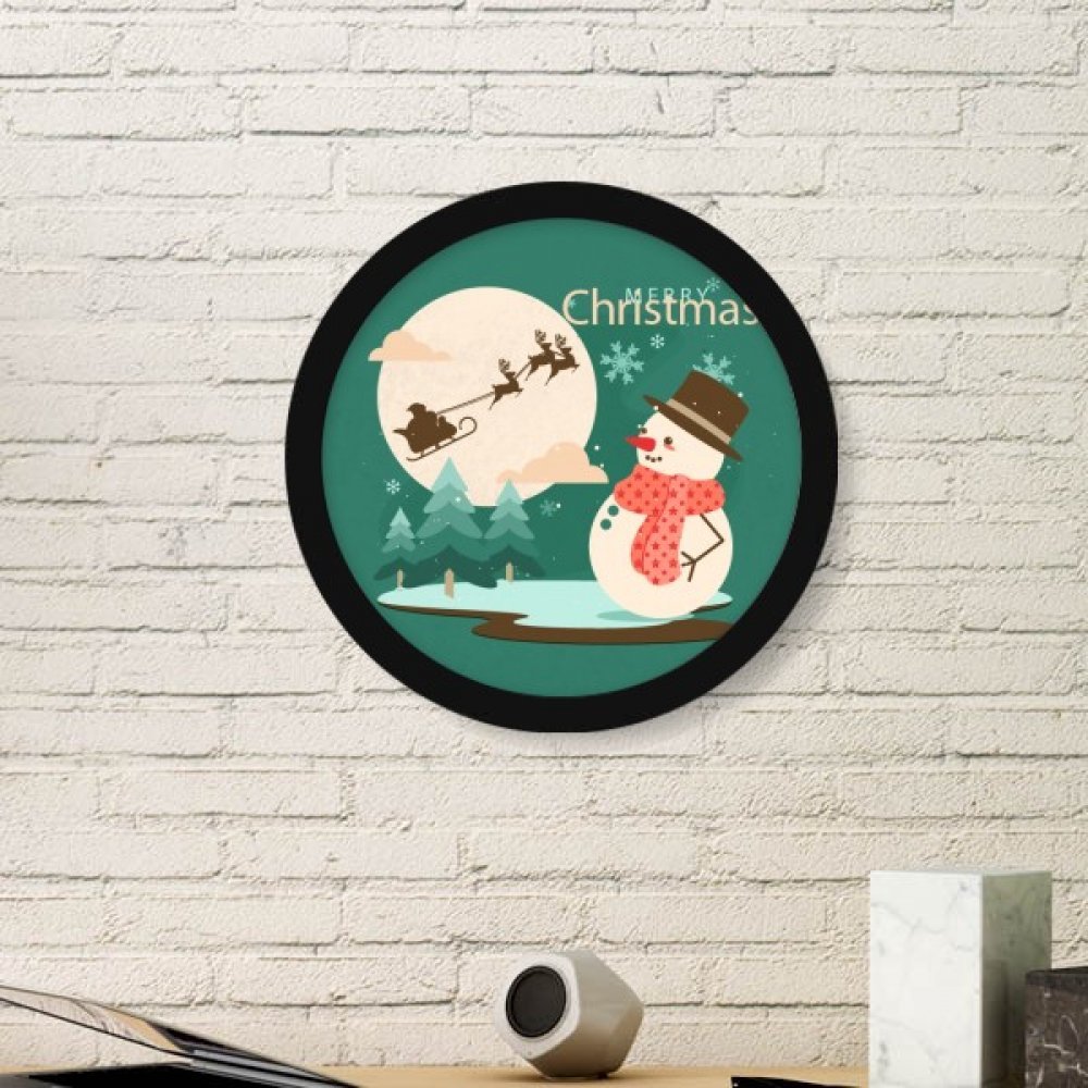 Peintures de Noël rondes pour remplacer les stickers muraux abîmés avec cadre noir