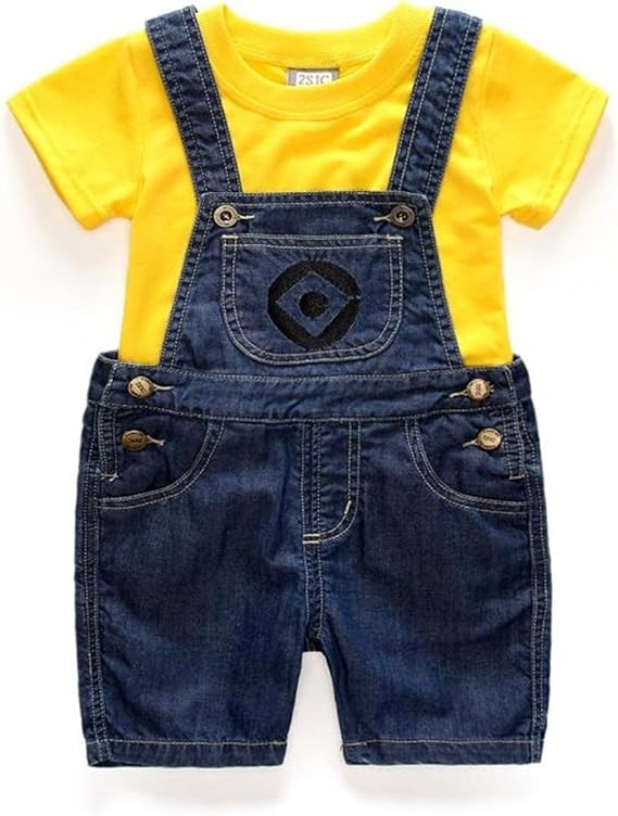 Amazon Co Jp ミニオンズ サロペット オーバーオール 2点セット セットアップ 半袖tシャツ ハーフパンツ キッズ 子供 女の子 男の子 ベイビー服 コスプレ おもしろ ミニオン おしゃれ 90cm ファッション