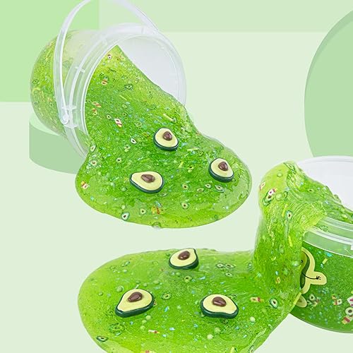 Vista 26 de LAWOHO Slime transparente para niños, kit de limo de uva morada para niñas y niños de 8 a 12 años, slime crujiente con cubos de gelatina, slimes