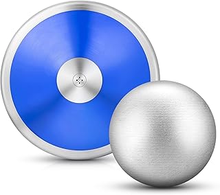 VercanMonth 2 Pcs Throwing Discus and Iron Shot Put Ball Set 1 kg Training Discus 8 lb Shot Put Track and Field Training E...