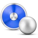 VercanMonth 2 Pcs Throwing Discus and Iron Shot Put Ball Set Track and Field Training Equipment for Beginners Throwers Outdoor Practice