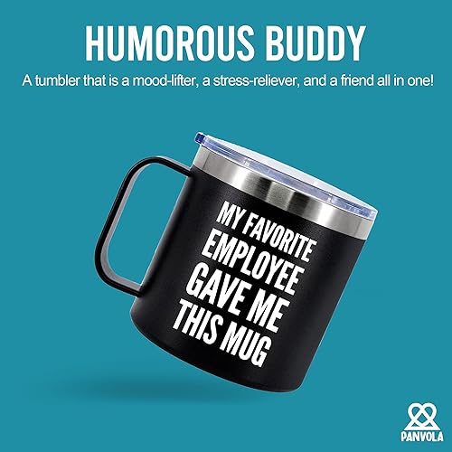 Miniatura 3 de Taza de café aislada de 14 onzas con asa y tapa, regalo para jefes, gerente de empleador de parte de un compañero de trabajo, vaso térmico de acero