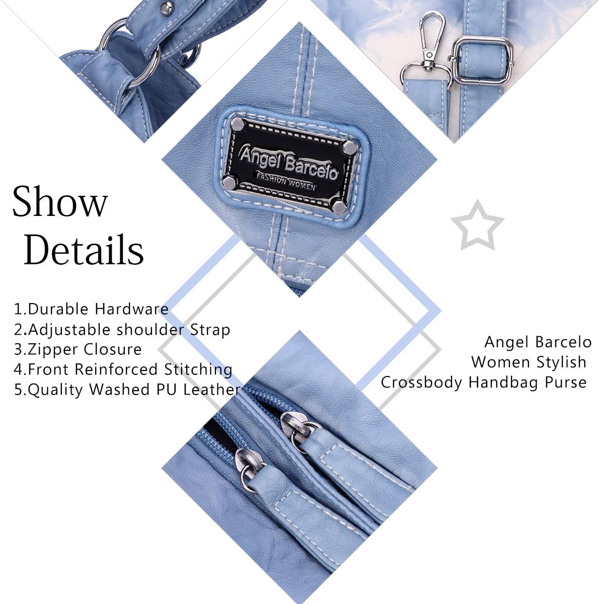 Angel Barcelo Purses for Women Soft PU Leather Shoulder Bag Crossbody Purse and Handbags