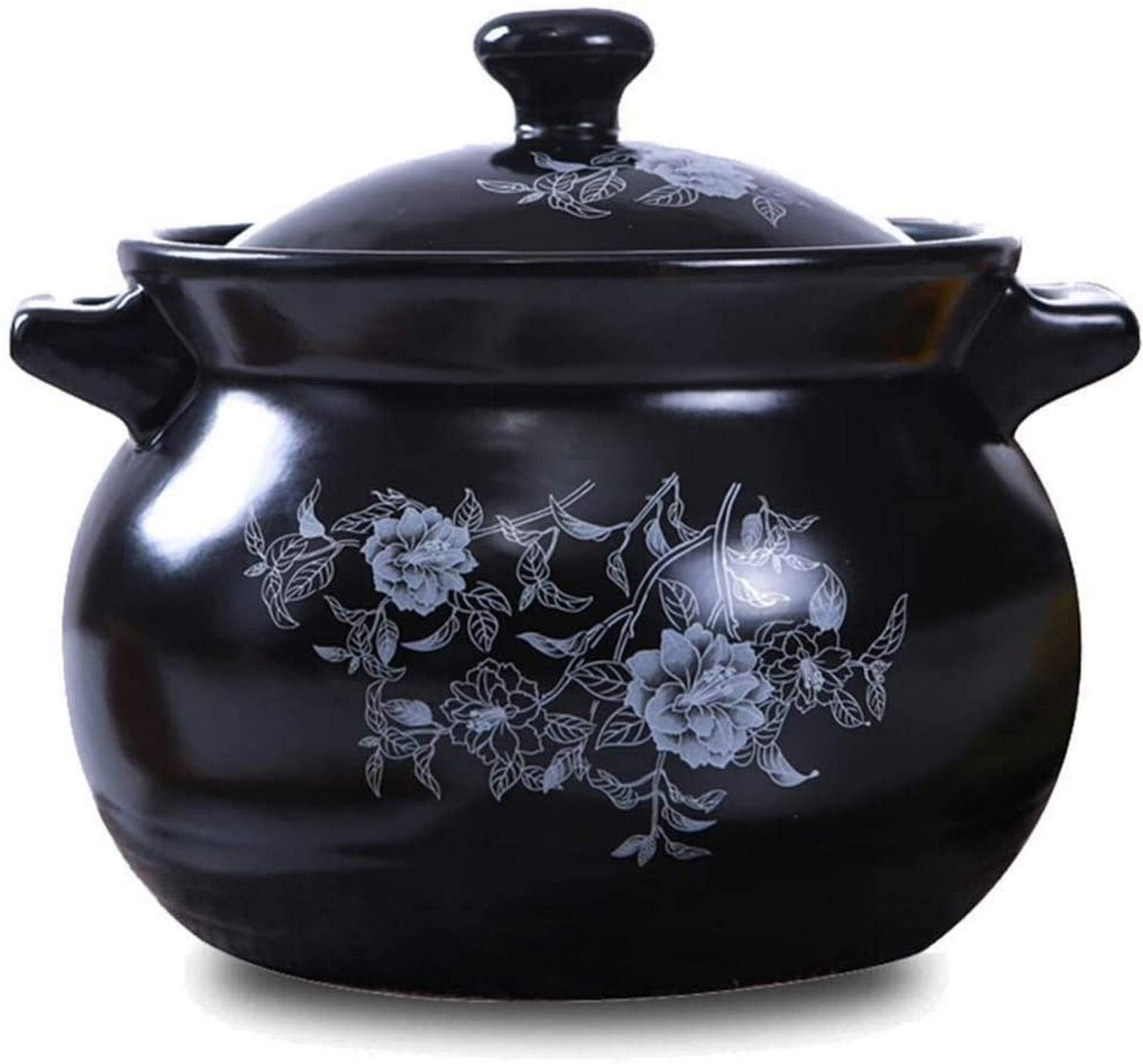 Gliniany garnek do zapiekania, terakotowy garnek do duszenia, ceramiczny garnek do zapiekania, gliniany garnek do gotowania – odporny na ciepło i zimno, energooszczędny, odporny na starzenie