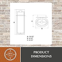 Vista 3 de VAXCEL Logan - Linterna de pared LED cilíndrica moderna con pantalla de vidrio transparente, lámpara de pared LED para exteriores para porche