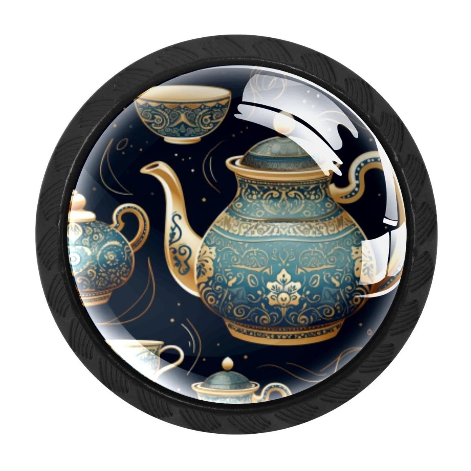 Chenzzzz Multicolored 03 4 Pack Black Arabian Tea Kettle Kitchen Handles, Cabinet Pulls Hardware For Cupboard Drawer Knobs Dresser Pulls