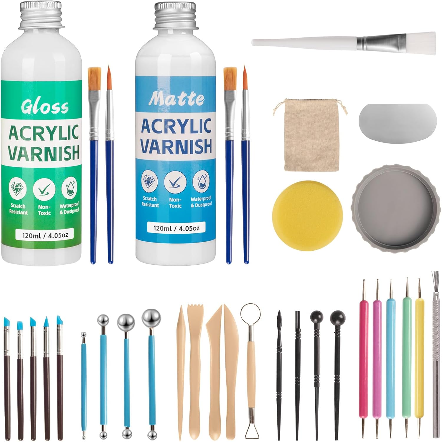 Air dry clay starter kit perfect for beginners practicing at home