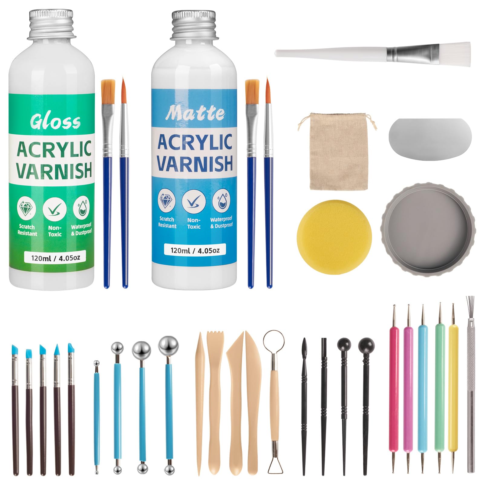 Sovol Air Dry Clay Glaze Kit - Gloss & Matte -1 Sovol Air Dry Clay Glaze Kit - Gloss & Matte -1