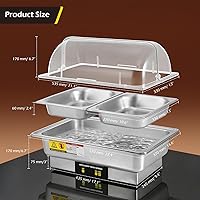 Vista 2 de Dyna-Living Electric Chafing Dishes for Buffet, 9.5QT Half Size Chafing Dish Buffet Set 600W Electric Buffet Servers and Warmers with Temp Control