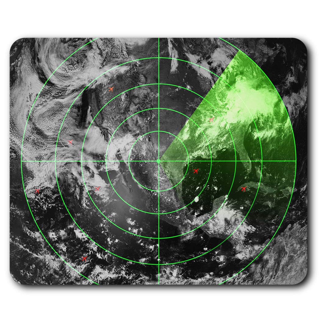 Comfortable Mouse Mat - Air Traffic Screen Radar Plane Airplane 23.5 x 19.6 cm (9.3 x 7.7 inches) for Computer & Laptop, Office, Non-slip Base - RM16576