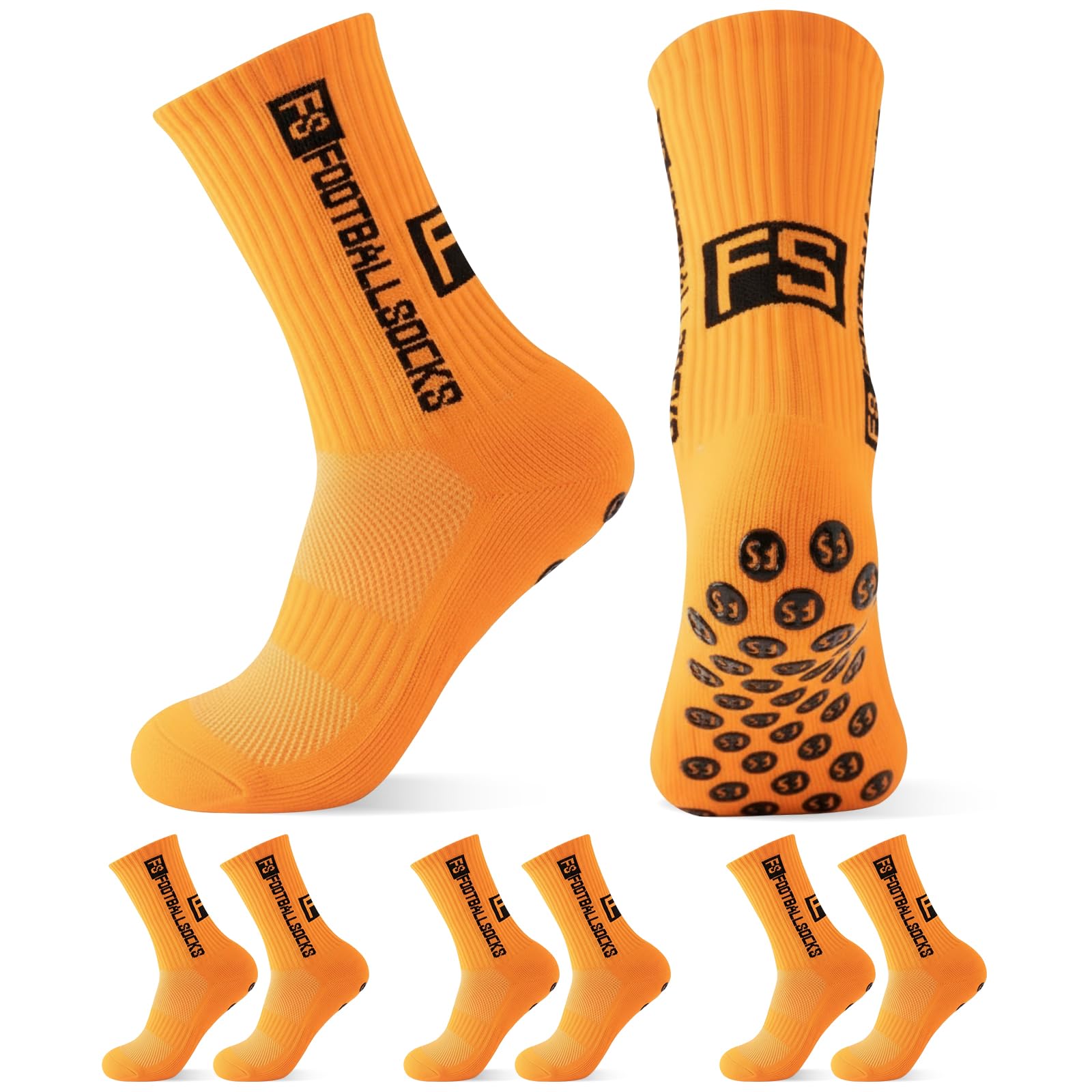 Yanrunce 3 pares de calcetines de fútbol antideslizantes para hombre, mujer, niños, tallas 39-46, calcetines de fútbol, calcetines antideslizantes para fútbol, baloncesto, correr, transpirables — view 8