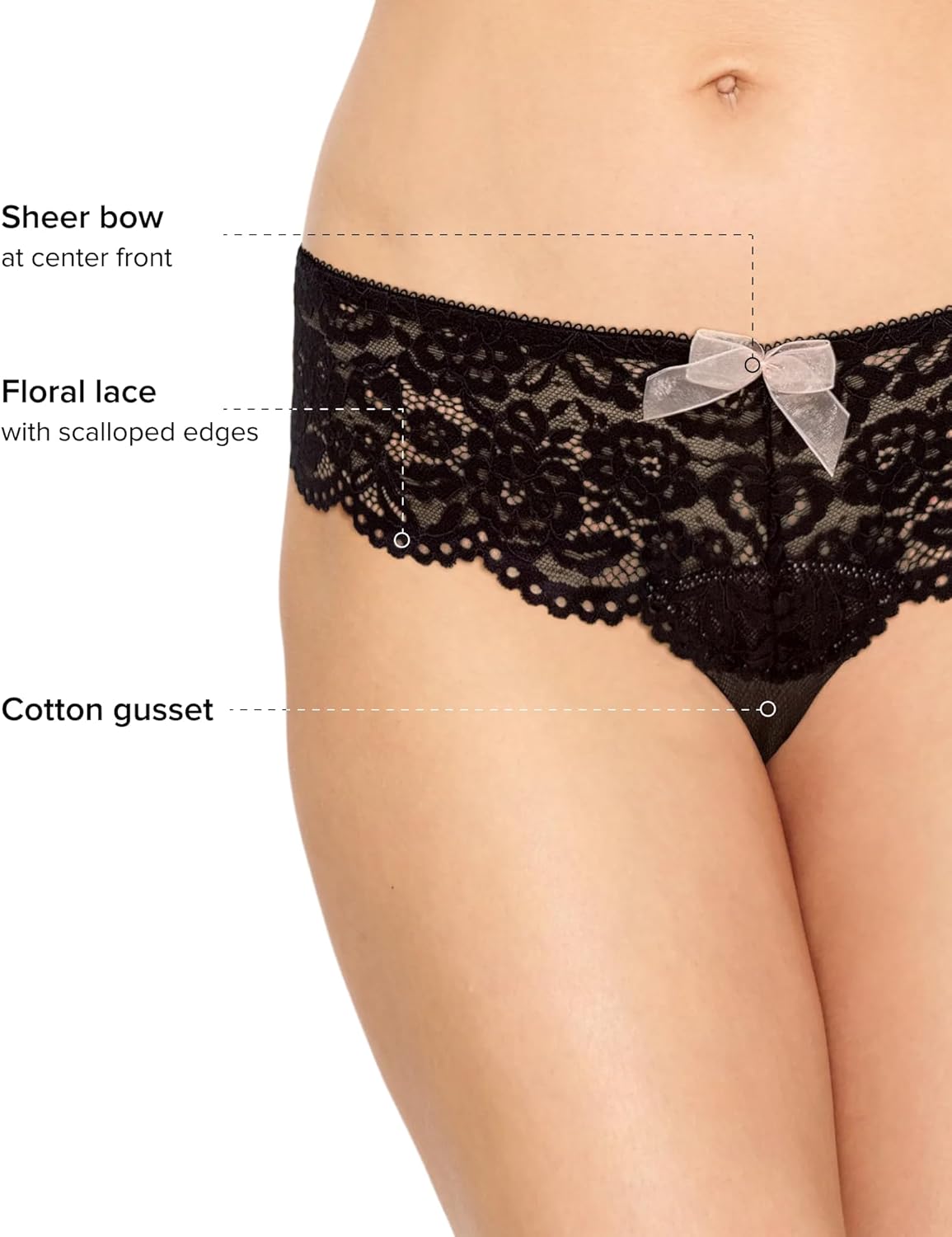 b.tempt'd womens Ciao Bella Allover Lace Moderate Coverage Tanga Panty, 945144 - Image 3
