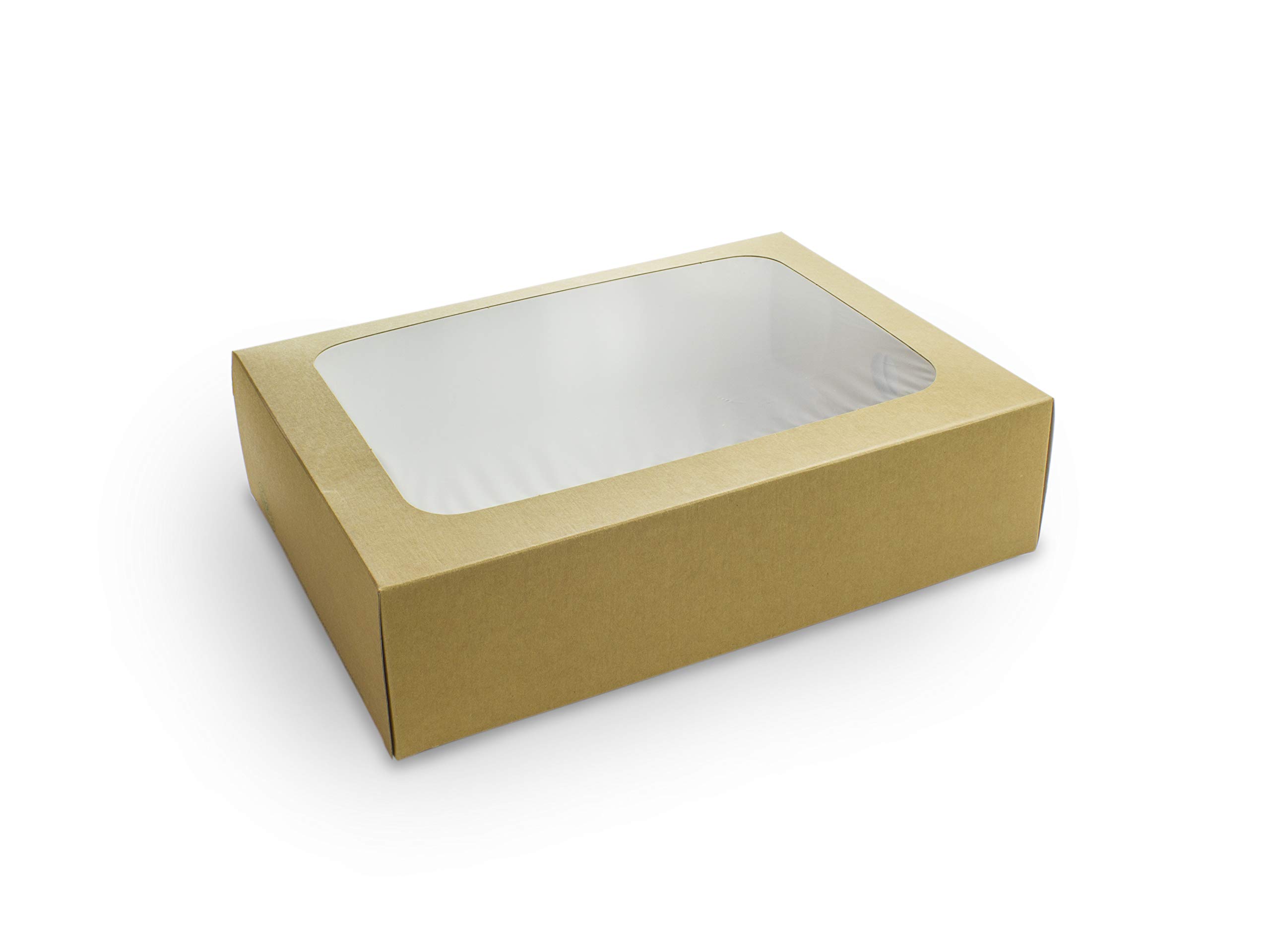 Vegware Fd386 Piatto da Sandwich Compostabile con Coperchio, Altezza 82 mm, Larghezza 225 mm, Lunghezza 310 mm, Confezione da 50