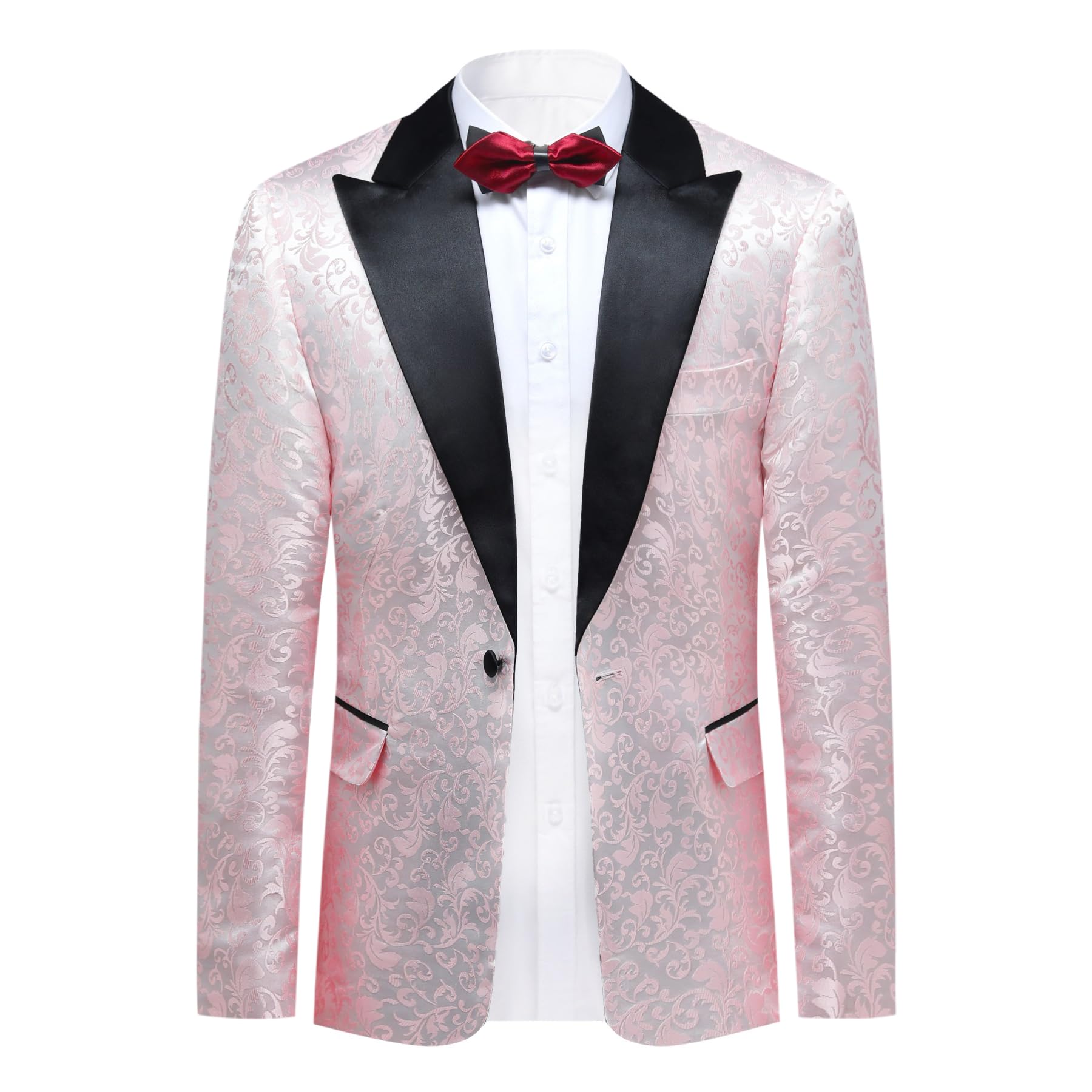 Allthemen Blazer Casual di Lusso da Uomo Slim Fit Suit Giacca Paisley Floral Jacquard Eleganti Giacche Chic