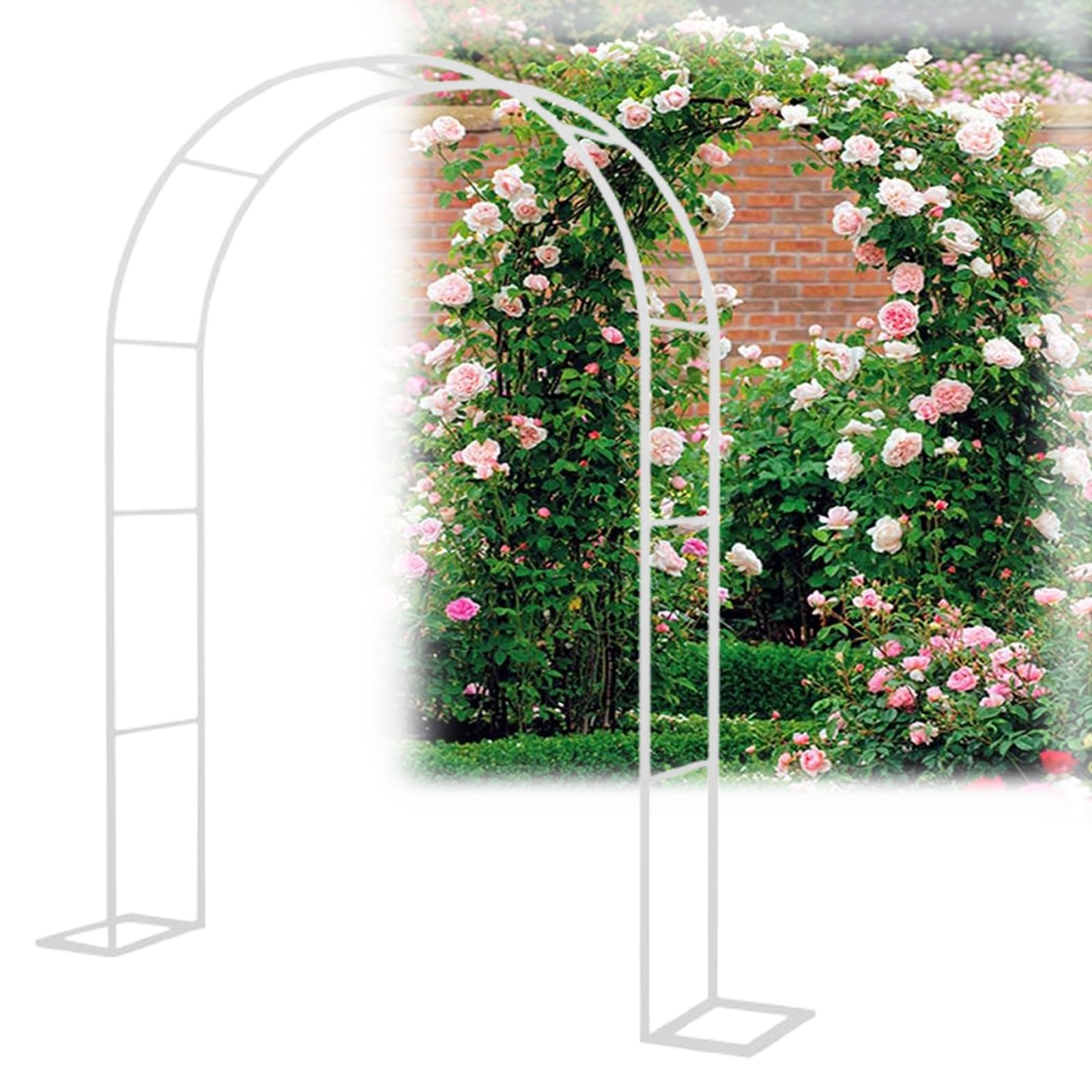 Czarna metalowa altana ogrodowa, łuk na wesela, rośliny pnące, dekoracyjne patio i podwórko, 1,20 m x 2,20 m x 25 cm, idealna na ścieżki trawnikowe i dekoracje nad morze