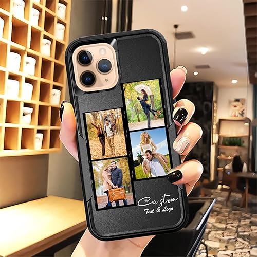 Vista 153 de Funda de fotos personalizada para Apple iPhone 11 Pro Max, patrón de collage a cuadros, personalizado para hacer imágenes en gruesa 3 híbrida Rosa