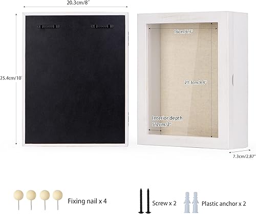 Miniatura 7 de Love-KANKEI - Caja expositora con marco y fondo de lino, para guardar recuerdos como medallas y fotos