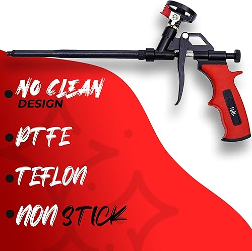 Miniatura 7 de Paquete de 4 Pistolas Profesionales de Espuma Expansiva en Aerosol Luft (4 Pistolas + 36 Puntas y Herramientas) Aplicador Aislante de PU Cuerpo