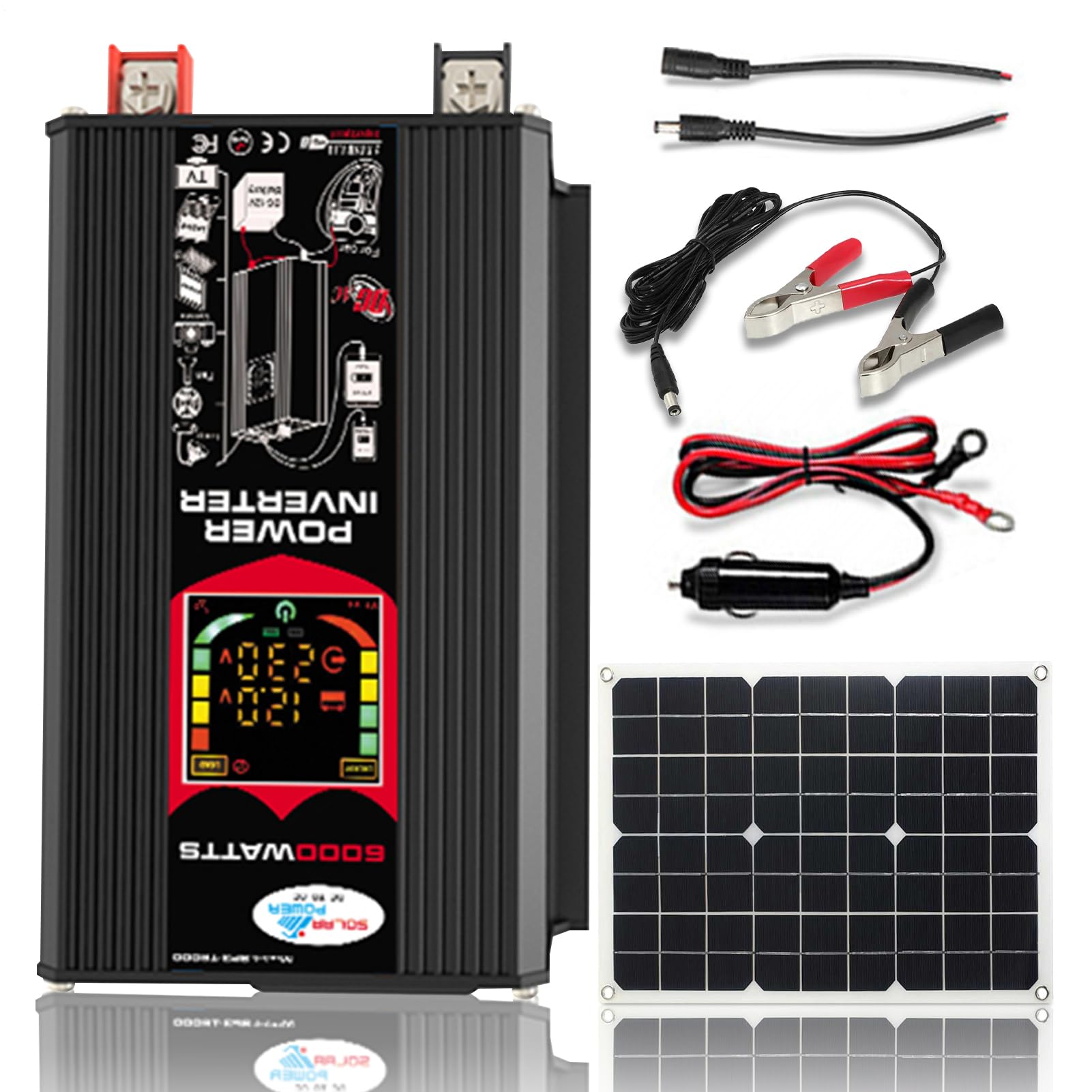 Solarenergie-System – Komplett-Set Wechselrichter 18 W 12 V | Tragbarer