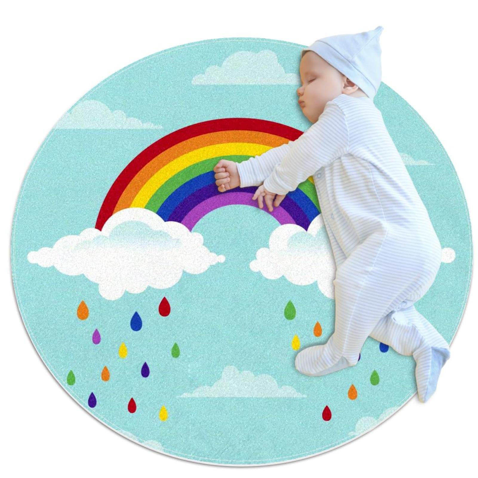 Tapis Pluies colorées dans Le Ciel Bleu pour égayer une chambre d'enfant