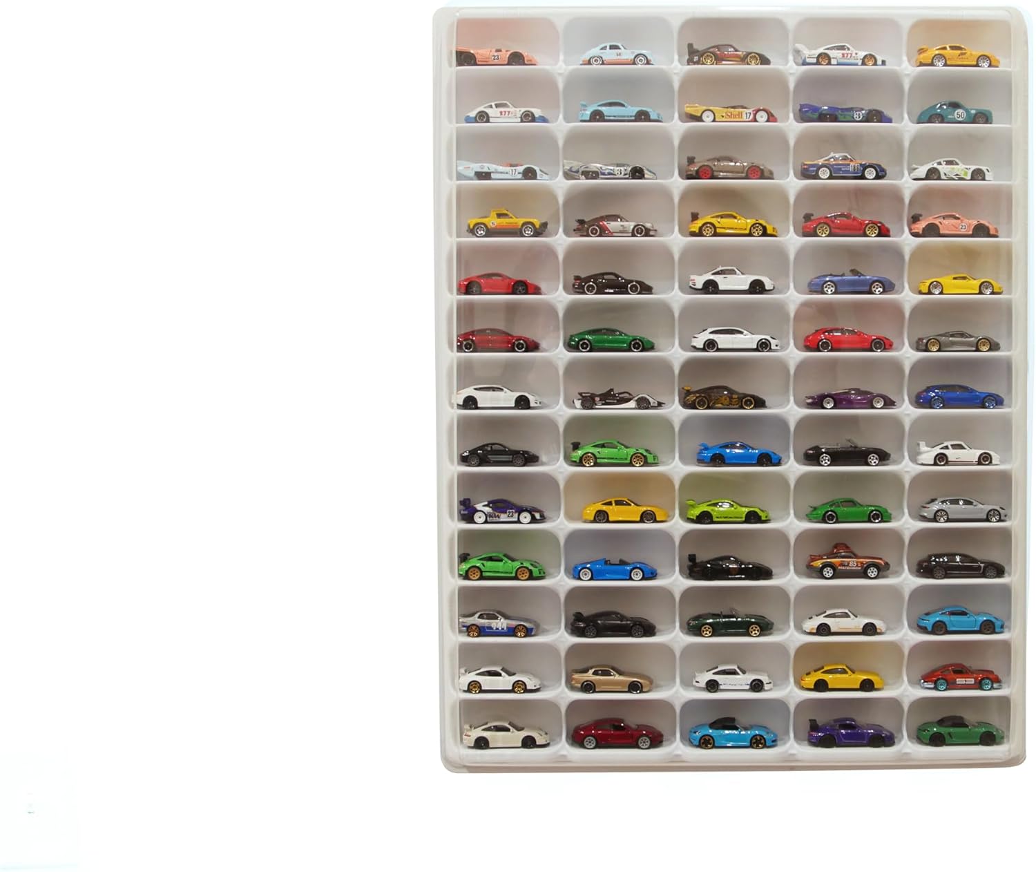 Mascar Displays Ultima Black Wall Mounted 1/64 Scale Car Diecast Display Case Storage Cabinet Shelf Wall Mount Rack for 65 Hot Wheels & 1/64 Scale Cars 20" W x 26" H
