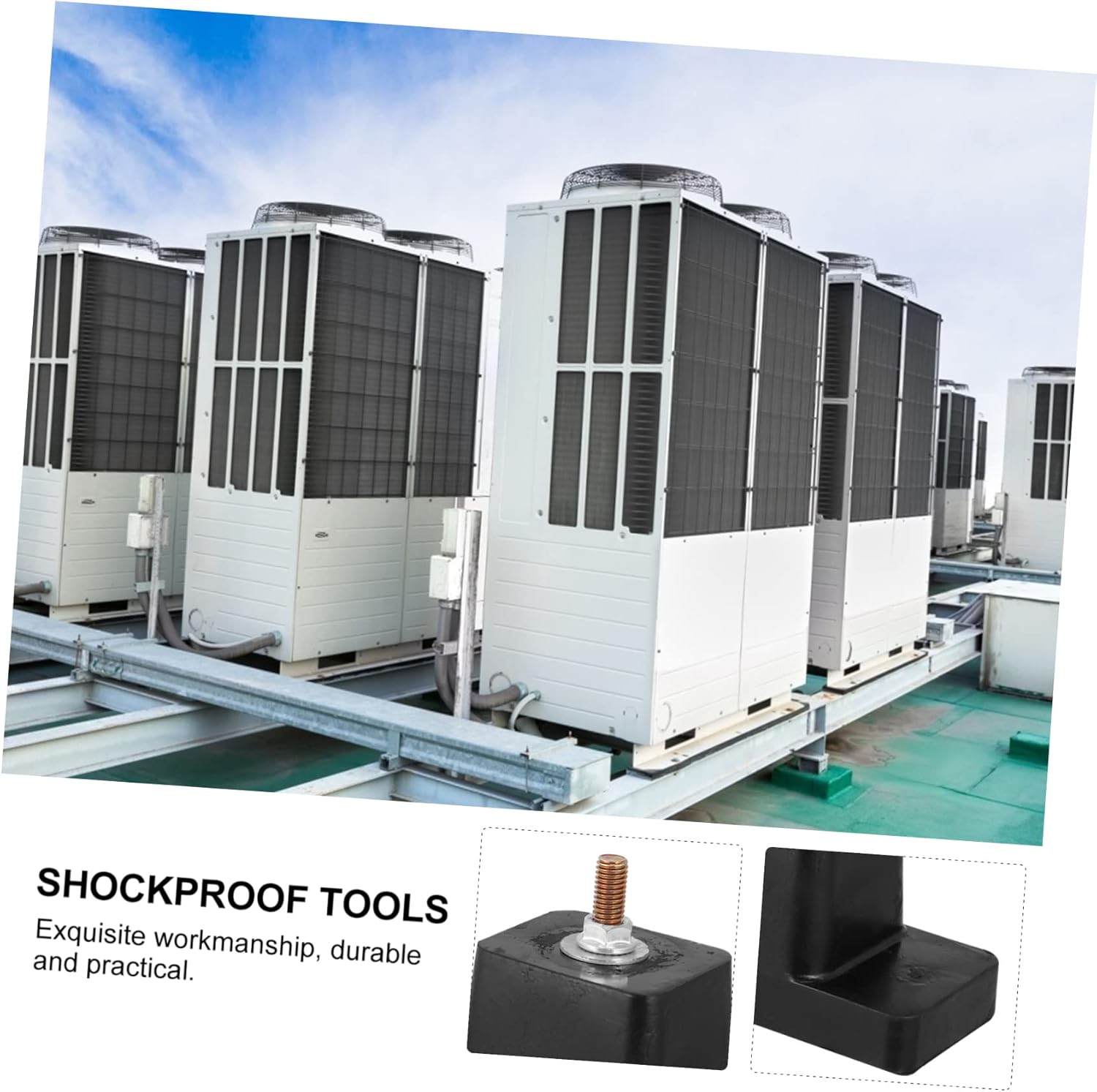 Cabilock 4Pcs Shock Absorbing Base for Air Conditioner Stands Vibration Isolator Pads for Outdoor Units Easy to Install and Store and Design for Fixed Air