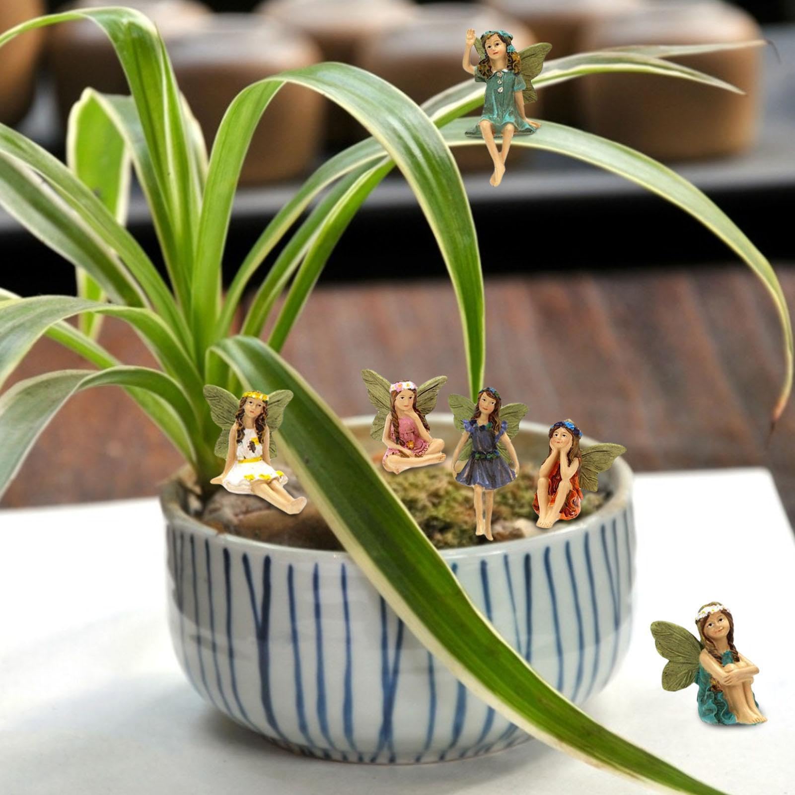 Kleine Feenfiguren 6 Stück Garten Dekoration Feenstatuetten
