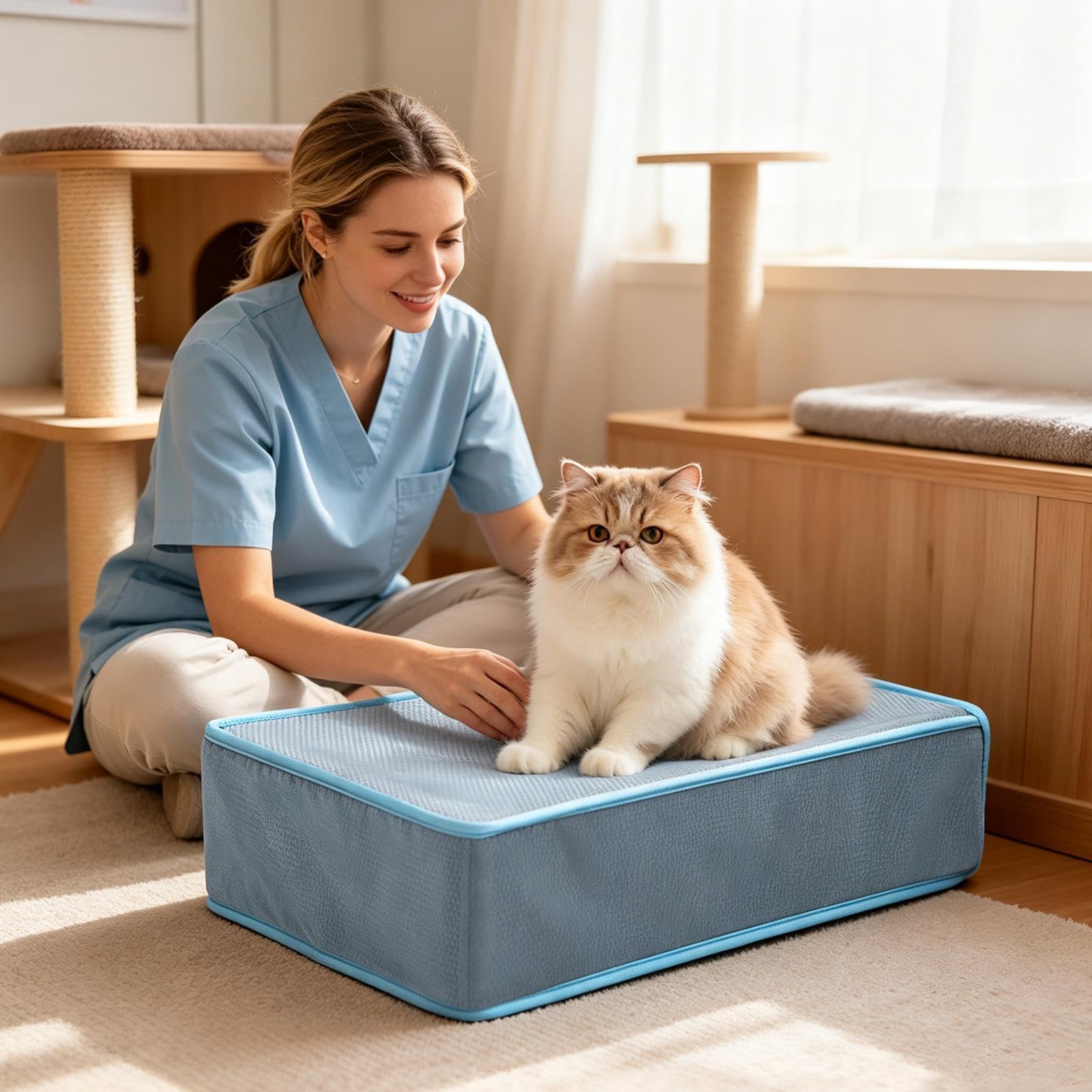 Tappetino Rinfrescante Per Cani 51,5x38x14 cm Cuccia Lavabile Con 5