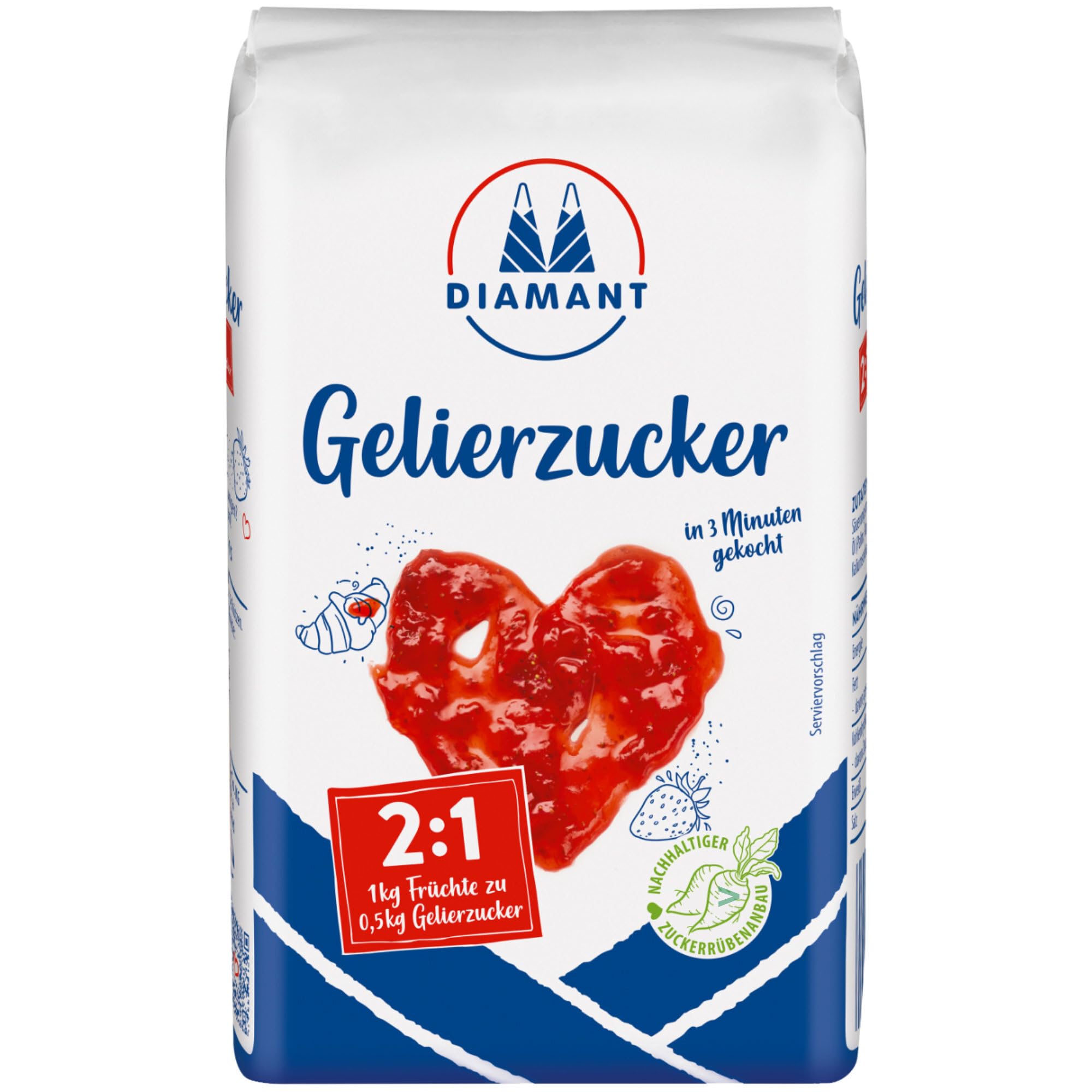 Diamant Gelierzucker 2:1 VPE (14x500g Packung) + usy Block