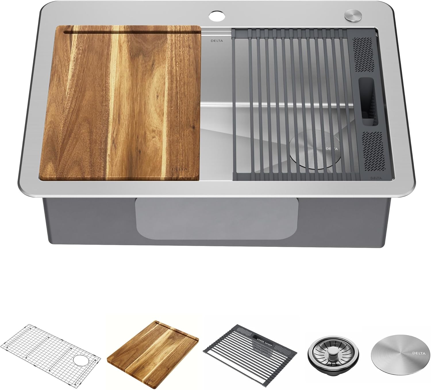 Delta 30" Stainless Steel Single Bowl Workstation Kitchen Sink