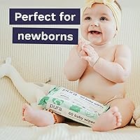 Vista 5 de Pura Toallitas Húmedas Naturales para Bebé Sensible, 99% Agua, Sin Fragancia e Hipoalergénicas, Adecuadas para Piel Sensible y Propensa al Eczema