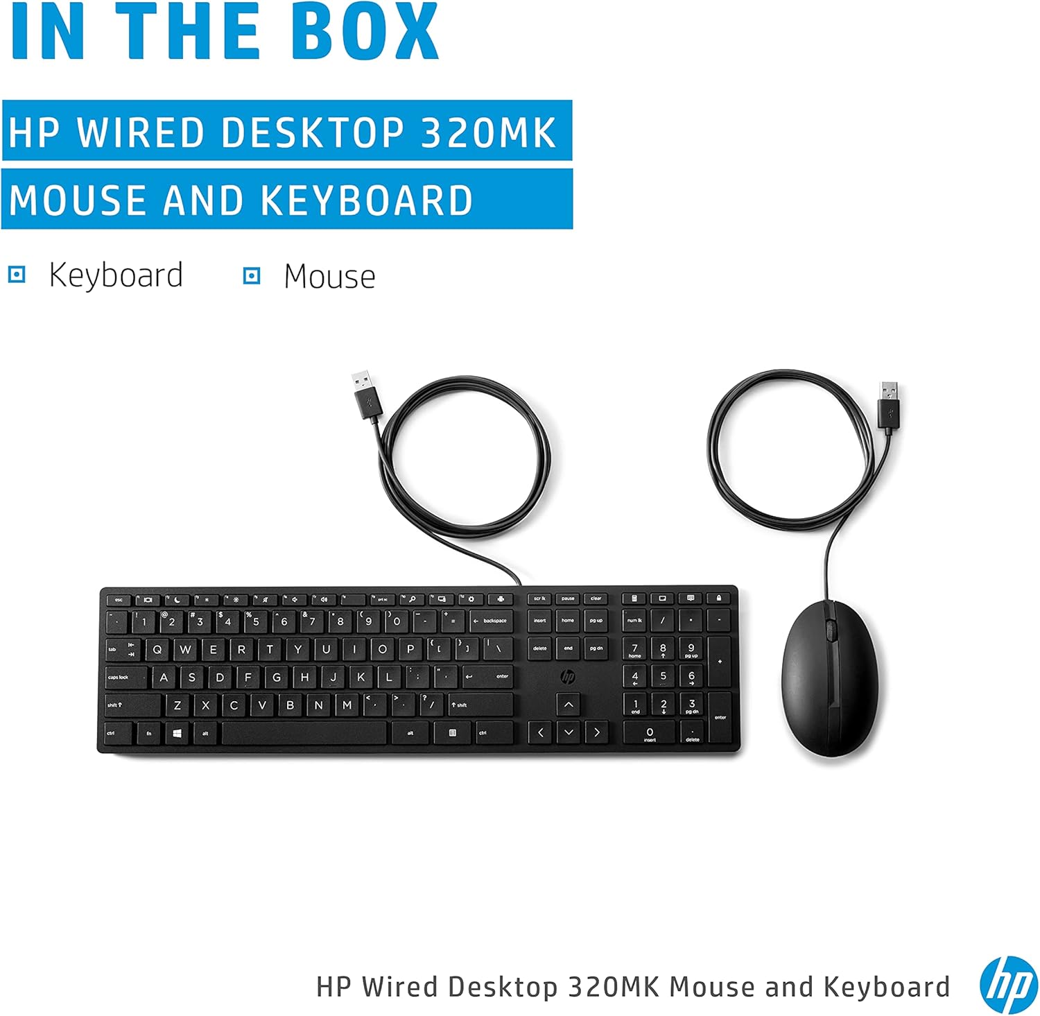 HP 320MK Wired Desktop Mouse and Keyboard Combo (9SR36AA)