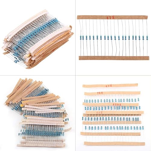 Miniatura 9 de 1280pcs 1/4W Resistores Kit 64 valores ohmios Resistencia de película metálica Surtido Componentes Set 1-10M